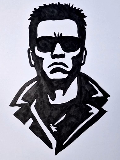 Easy Sketch Drawing of The Terminator Character