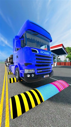 cars and trucks vs Speed Bumps #short #beamng #beamngdrive #trucksvs