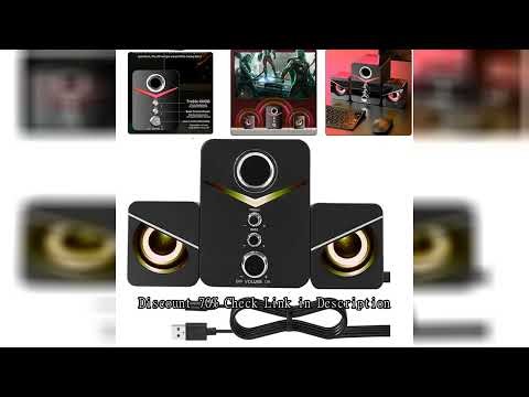 USB Computer LED Speakers System Subwoofer Stereo Bass Control for Desktop Laptop PC Portable Loud S