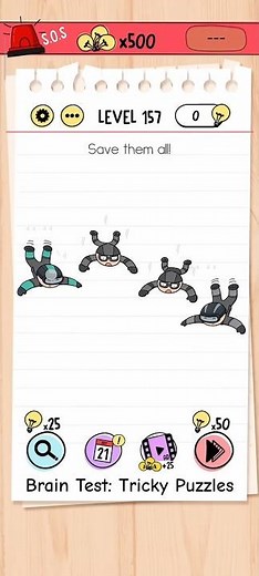 Brain test level 157: Save them all! #shorts