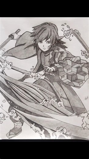 Giyu tomoka sketch 🌊( Hashira drawing Collab part 1/9)✨🎀 #giyuutomioka #animeart #giyusketch #edit