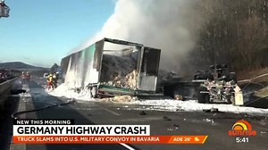 Truck slams into US military convoy