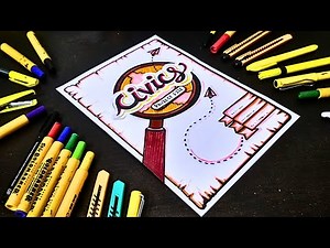 Civics Project Cover Page Design | Civics Front Page Decoration Ideas | Creative Title Page Art