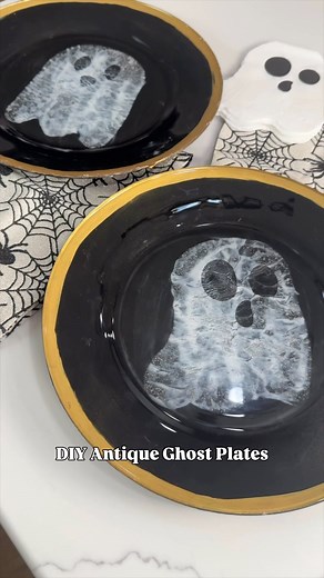 3.2K views · 37 reactions | Can you believe these started as plain glass plates?!  A little paint, Mod Podge, and a ghost napkin totally transformed them into vintage Halloween decor ️ So fun and spooky! #HalloweenCrafts #DIYDecor #GhostVibes #SpookySeason #HauntedHome #UpcycledDecor | YWM Family | Facebook