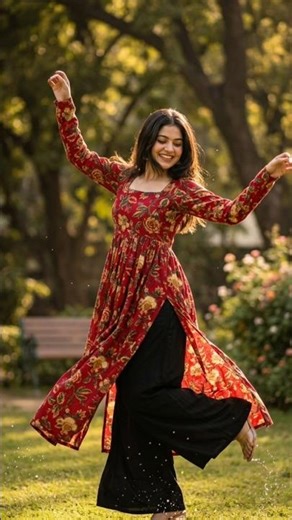 Effortlessly elegant in red & black ❤️🖤#viralshort #fashion #ootd #ytshorts #yt #kurti #meesho