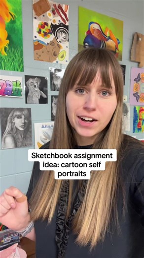 Cartoon Self-Portraits: Engaging Sketchbook Assignment