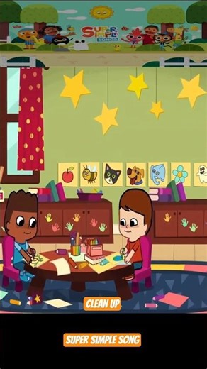 Clean Up Song for Tidying Up Super Simple Songs #kidssongs #youtubeshorts #supersimplesongs