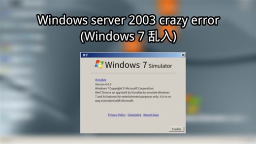 Windows server 2003 crazy error(Windows 7 乱入)