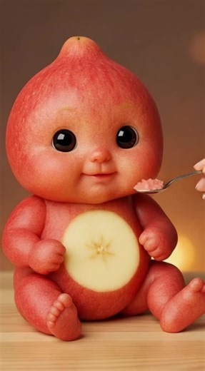 Apple baby eating ASMR #Satisfying #fyp #aiasmr #eating #asmr