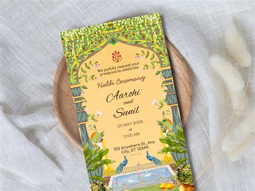 Haldi Ceremony Invitation Template | Indian Wedding Haldi Invite | Canva Editable Invitation | Digital Haldi Invite | 1080x1920 Pixels - Etsy