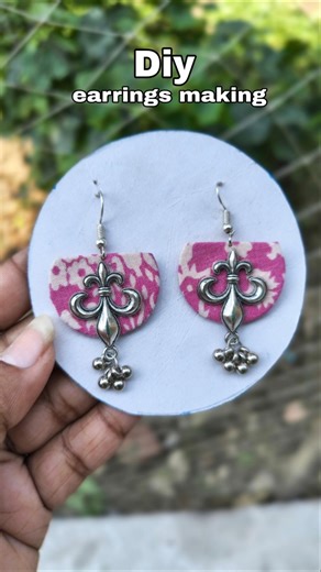 Diy fabric earrings making💡🩷#diy #ytshorts #shorts #ytviral #viral #reels #yt #trending#viralshorts