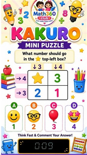 Mental Maths Challenge #20 | 🧠 Only Smart Minds Can Solve This Kakuro Puzzle!
