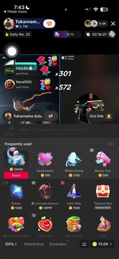 Gifting 100,000 Coins in a Live Session