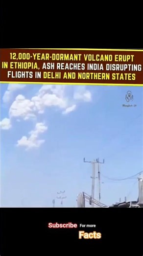 12,000 years Dormant valcano ⛰️ erupt 🤯 #ethiopia #facts #valcano #shorts #trending #youtubeshorts