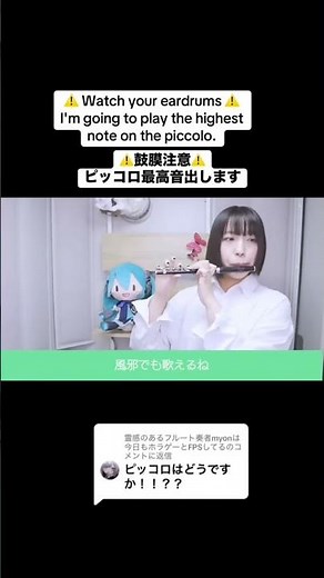 【ピッコロ】高音厨音域テストで限界まで高い音を吹いてみた！