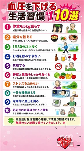 血圧を下げる生活習慣 10選