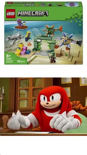 Knuckles approves new LEGO Minecraft sets 😂 #funny #trending #lego #sonic #minecraft #fyp