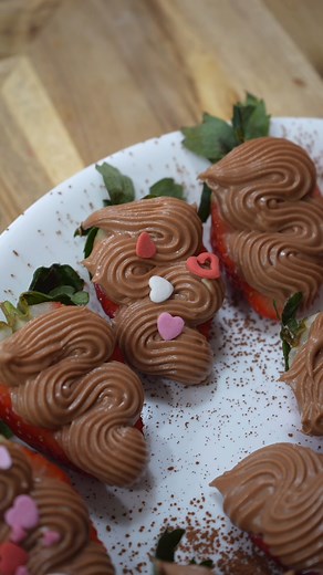 🍓DEVILED STRAWBERRIES🍓 THIS RECIPE IS EVERYTHING! HAPPY VALENTINES DAY LOVES! #deviledstrawberries #deviled #strawberries #chocolatecoveredstrawberries #valentinesday ✍🏼 Ingredients *1 pack of Strawberries, sliced and cored *4 oz. of cream cheese, room temp *2 tbsp. of heavy whipping cream *1/4 cup of powdered sugar *1 cup of chocolate, melted *Chocolate sprinkles, topping Piping Bag 👩🏻‍🍳 Instructions 1.) Wash, Dry and slice your strawberries down the middle. 2.) Take a spoon and core out