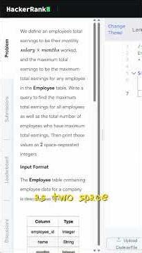 SQL HackerRank DAY 29 Employee Earnings Query | Max Salary Problem Solved Fast #hackerrank