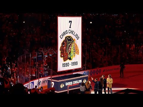Chris Chelios' #7 goes into the rafters in Chicago!