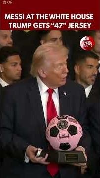 Lionel Messi Presents President Trump With “47” Jersey at White House MLS Celebration