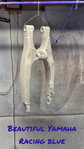 CHECK THIS OUT!!! This Swing arm getting a beautiful coat of Yamaha Racing Blue!! Who do you know tha could use a stunning durable swing arm like this?! #thepowderguy #thisisthetakeover #fyp #viral