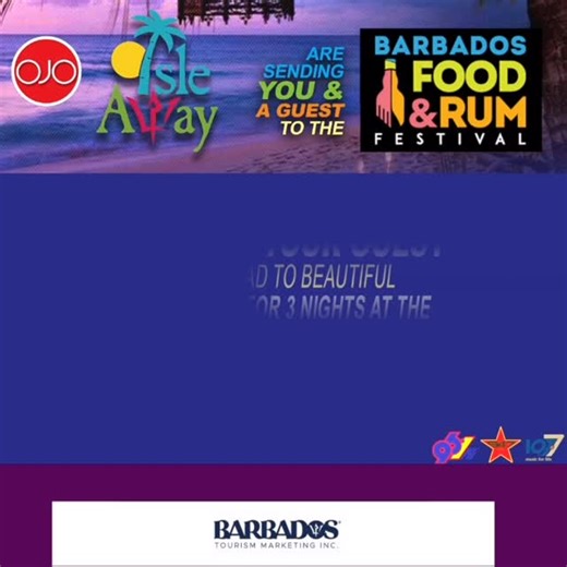 Congratulations to our 🇧🇧𝘽𝘼𝙍𝘽𝘼𝘿𝙊𝙎 𝙁𝙊𝙊𝘿 & 𝙍𝙐𝙈 𝙁𝙀𝙎𝙏𝙄𝙑𝘼𝙇 winner, Rachelle Murray🎊 Rachelle and her guest will spend 4 nights at the Courtyard by Marriott Bridgetown (inclusive of breakfast, ground transfers and passes to designated food and rum events - organized by Barbados Tourism Marketing Inc.) 𝙏𝙝𝙞𝙨 𝙥𝙧𝙤𝙢𝙤𝙩𝙞𝙤𝙣 𝙬𝙖𝙨 𝙨𝙥𝙤𝙣𝙨𝙤𝙧𝙚𝙙 𝙗𝙮: Barbados Tourism Marketing Inc. #BarbadosFoodandRumFestival #FoodandRumFestival #FeedTheFuture #TheBTMI #OJOpower #We