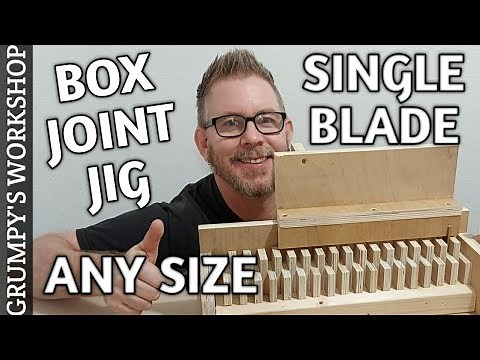Tablesaw single blade box joint jig no dado