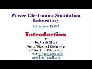 Lecture 1: Introduction - Power Electronics Simulation Lab
