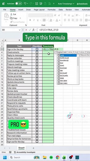 Auto Timestamps in Excel! ⏰ #cheatsheets #excel #googlesheets #spreadsheet #tutorial
