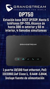 DP750 Estación DECT #RacTecnologies #grandstream #Telefono #tecnologia