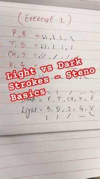 Pitman Ex-1 | Light vs Dark Strokes | P B T D CH J K G F V Difference | Beginner Steno Lesson