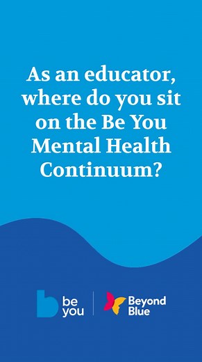 🎥 As an educator, where do you sit on the Be You Mental Health Continuum? 🌟 Join Be You Consultant Paola Mercado as she delves into the importance of educator wellbeing and mental health. Prioritising self-care not only benefits you but also your entire learning community. 🌈 Understanding where you are on the Mental Health Continuum helps in being self-aware and recognising when you are flourishing, going ok, struggling, or experiencing a severe impact on everyday activities. Explore our Be Y