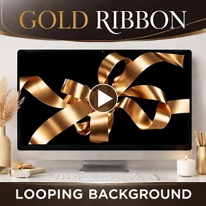 Gold Ribbon Loop Animation Background | Seamless Abstract Video | Animated Ribbon Loop for Video Backgrounds - Etsy Canada