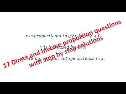Direct and Inverse proportion 17 revision questions and answers with workings - Melissa Maths