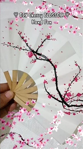 DIY Cherry BLOSSOM Hand Fan 🌸 #shorts