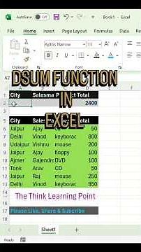 DSUM FUNCTION IN MICROSOFT EXCEL #excel #advancedexcelfunctions