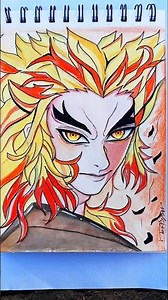 Rengoku drawing is FIRE 🔥 | #demonslayer#drawing #anime #art#rengoku #shorts#trending