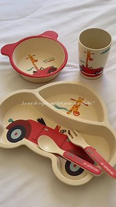 Set Repas Bambou 🤩🥰 ✅Âge recommandé : 9 mois et plus ✅Matière : fibre de bambou naturelle ✅5 Piéces ✔️ CE – Conforme aux normes européennes ✔️ Sans BPA – Plastique sûr et non toxique | Konfita