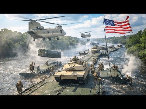 Insane Action! The U.S. Army Builds a Massive Floating Bridge in Minutes