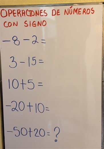 OPERACIONES DE NÚMEROS CON SIGNO