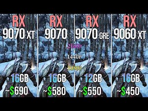 RX 9070 XT vs RX 9070 vs RX 9070 GRE vs RX 9060 XT 16GB - Test in 20 Games