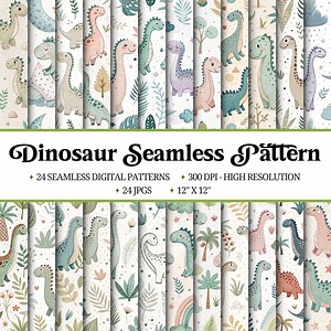 Dinosaur Seamless Pattern Bundle |dinosaur Repeated Pattern |digital Crafting Pattern |printable Digital Pattern |dinosaur Background Paper - Etsy