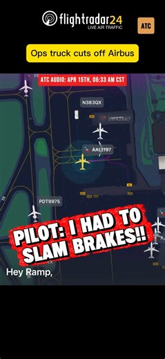 Pick up truck cuts off Airbus #aviation #trending #viral