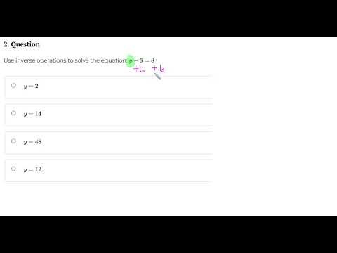 Manipulating Equations Inverse Operations Basic #2