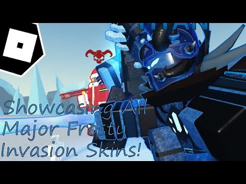 Showcasing "All Major Frosty Invasion Skins" In "Technically TBBF RP" - Roblox