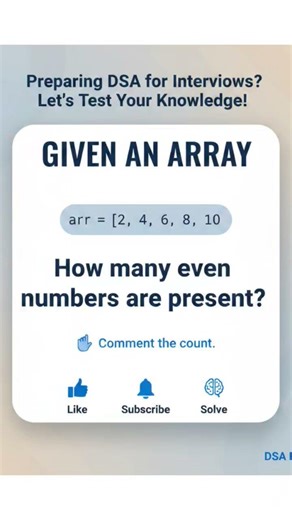 DSA Arrays || Check the knowledge 🤔 #jobupdates #itjobs #aijobs #careershorts