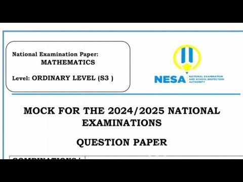 Marking guide of S3 Mathematics national exam 2024-2025 mock and hit to succeed national exam.