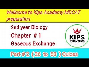 2nd year Biology Respiration MDCAT MCQS ||@KipsAcadmeyMCQS