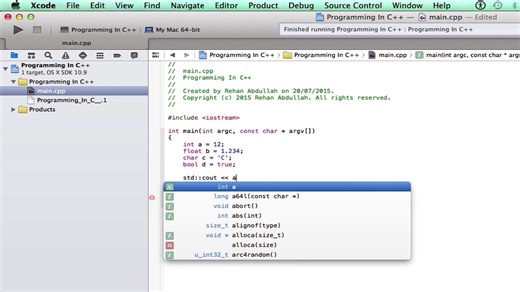 Programming in C++ / X-Code || Tutorial 2 - Variables